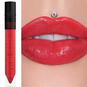 JEFFREE STAR FULL PIGMENT LIP GLASS IN BRILLIANT MATTE BRIGHT RED NEW IN BOX.